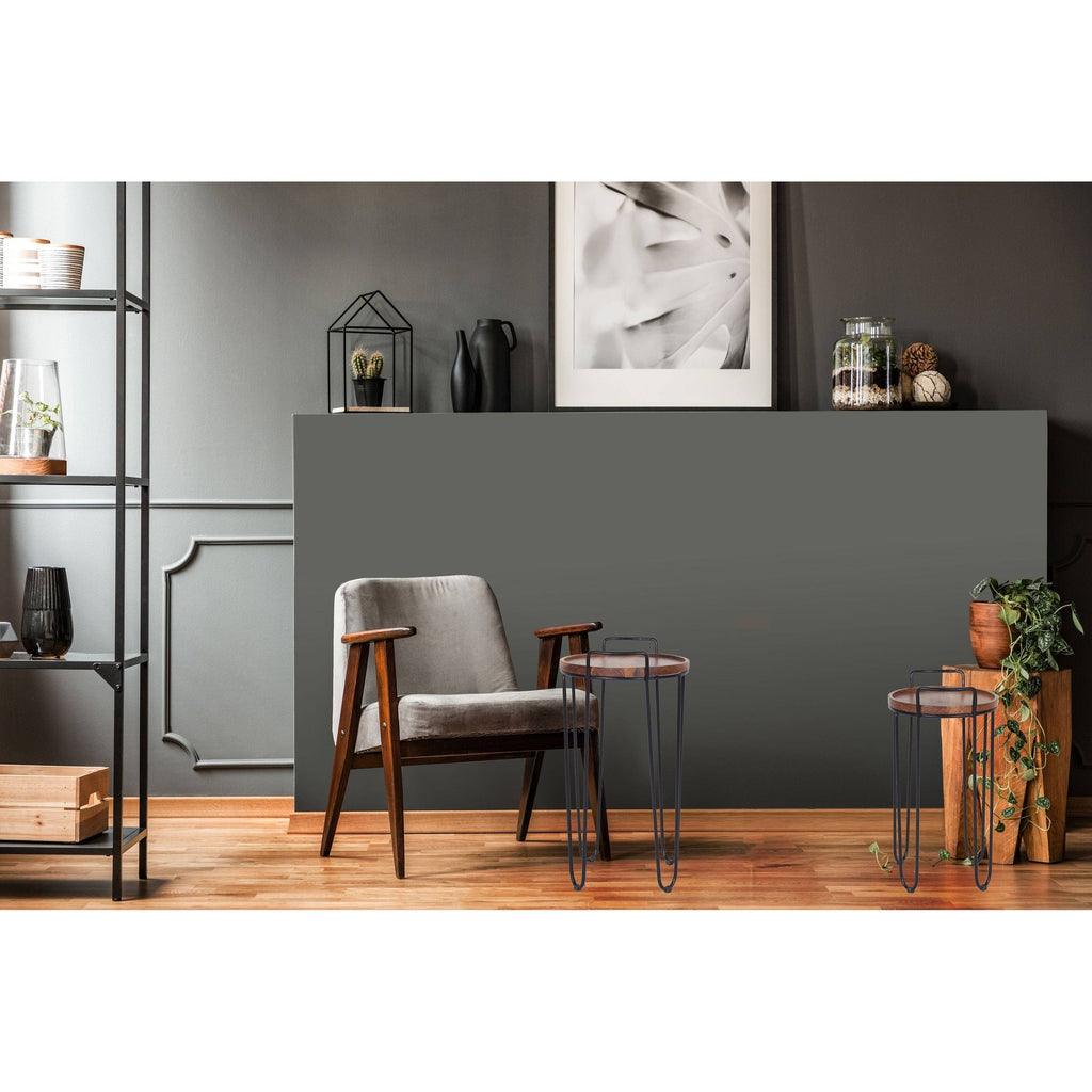 Iron & Acacia Nesting Tray Tables with Handles Set of 2 H5815