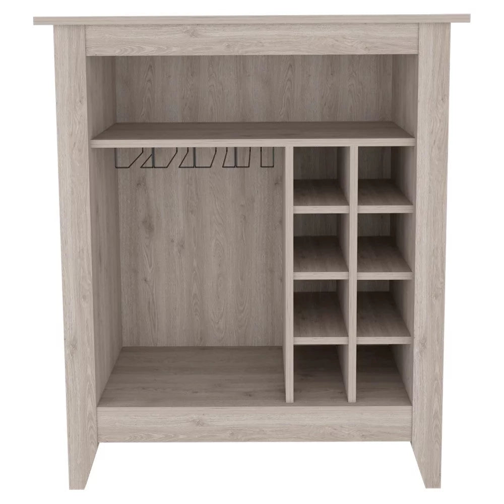 Light Gray Bar Cabinet with Wine Cubbies J3997