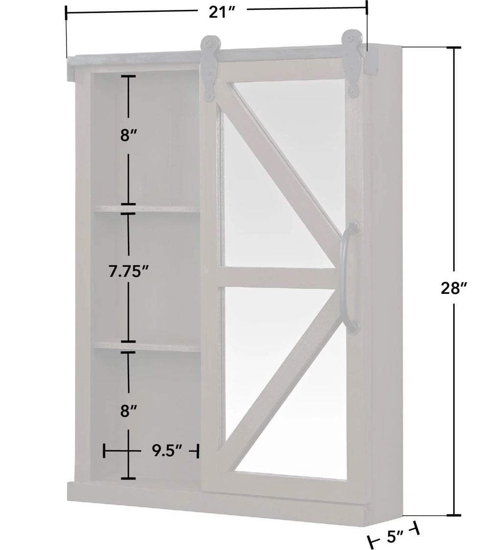 Dark Brown Mirrored Cabinet G88701