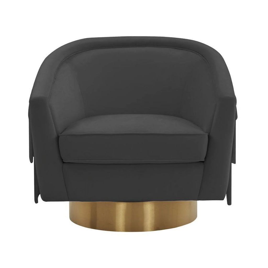Black Velvet Swivel Accent Chair S521