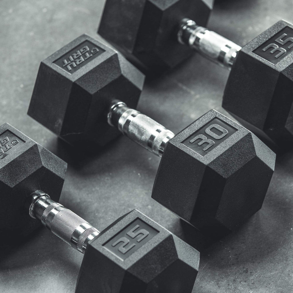 40lb Black Rubber Hex Dumbbell B44009