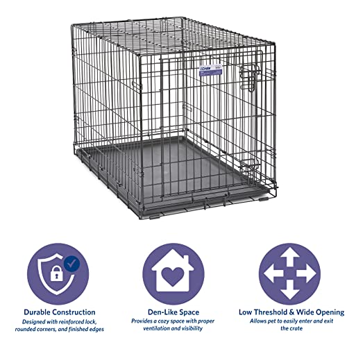 Single & Double Door Dog Crate with Leak-Proof Pan X759719