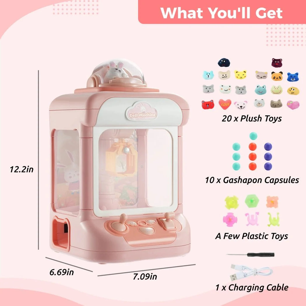 Children's Claw Machine with Plush Toys and Capsules Y64120