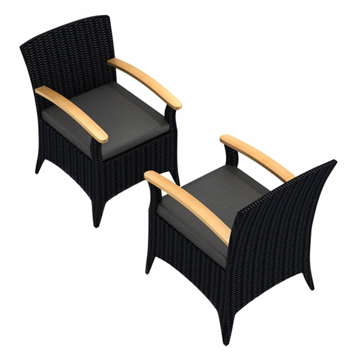 Patio Dining Arm Chair Canvas Charcoal X60965