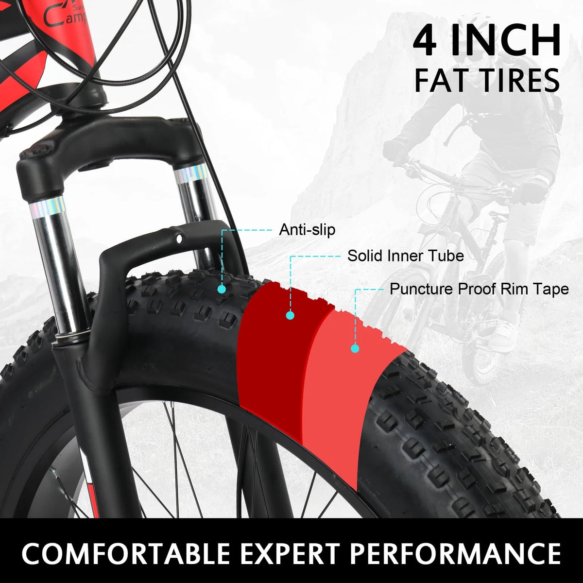 26 Fat Tire Mountain Bike 21 Speed High Carbon Steel Frame X989