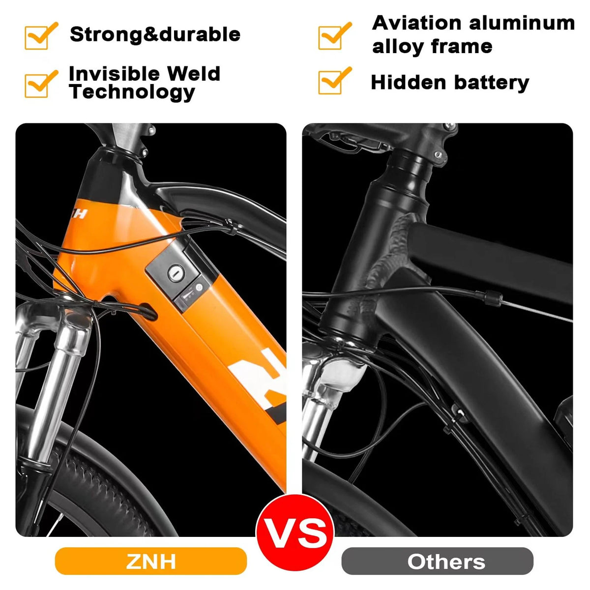 Electric Bike 26 350W Mountain Bicycle 36V 10Ah Removable Battery 21-Speed Orange F109212