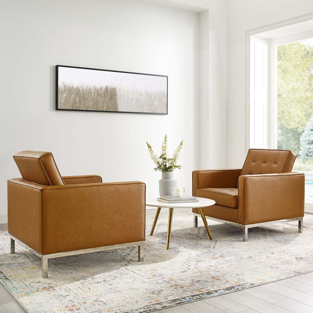 Faux Leather Tufted Accent Chair Set of 2 X134266