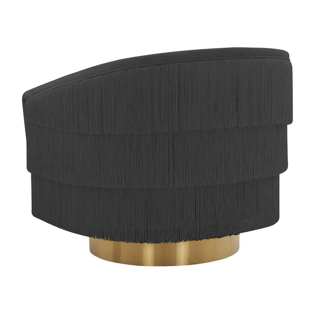 Black Velvet Swivel Accent Chair S521