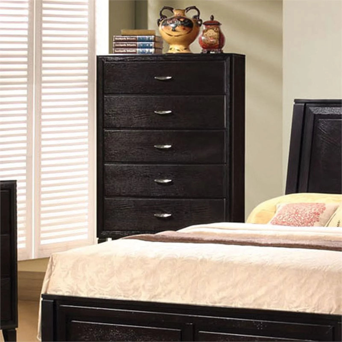 5 Drawer Dark Brown Bedroom Chest X745