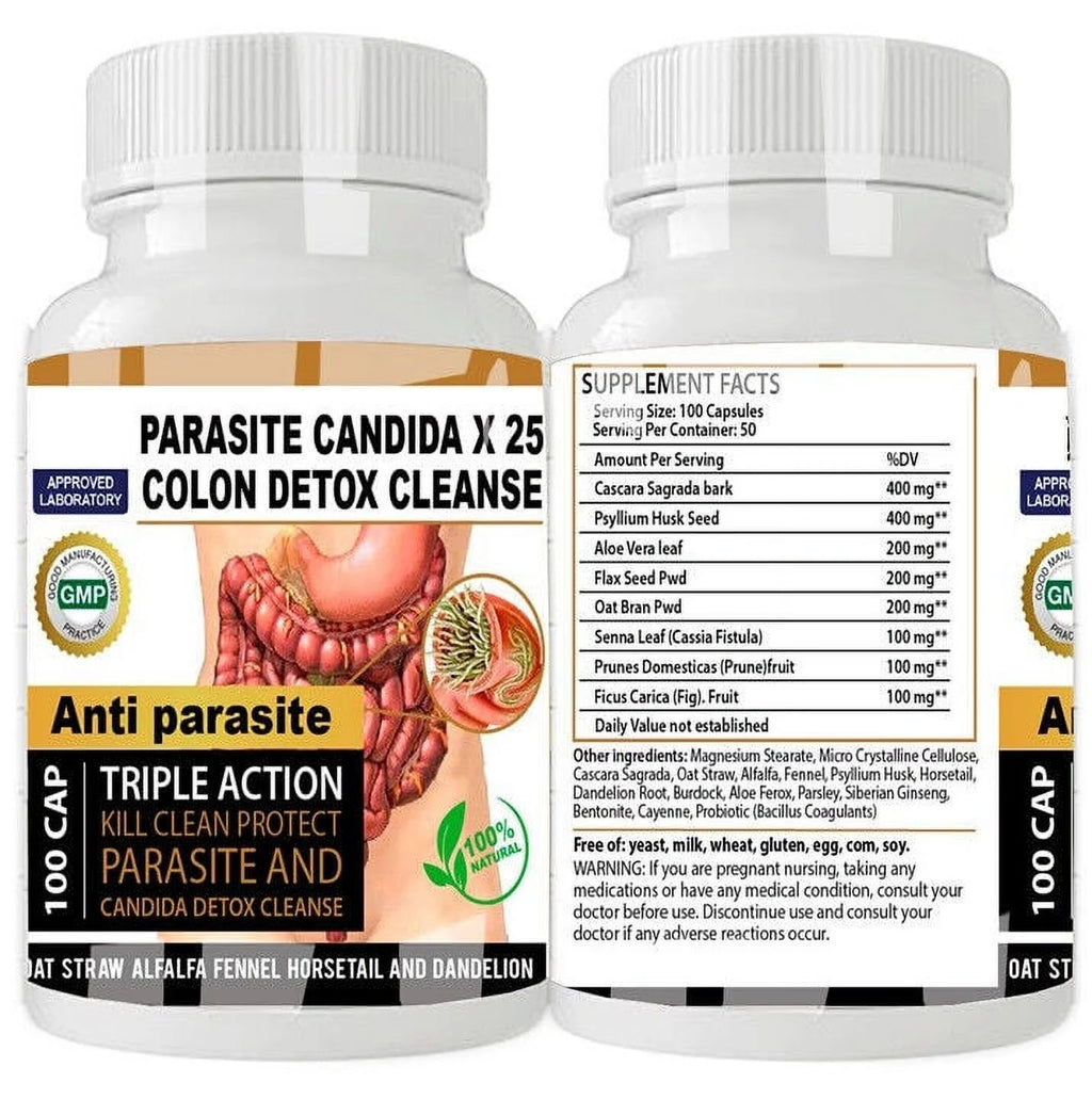 Candida Cleanse Capsules with Herbs Enzymes 100 capsule W37905