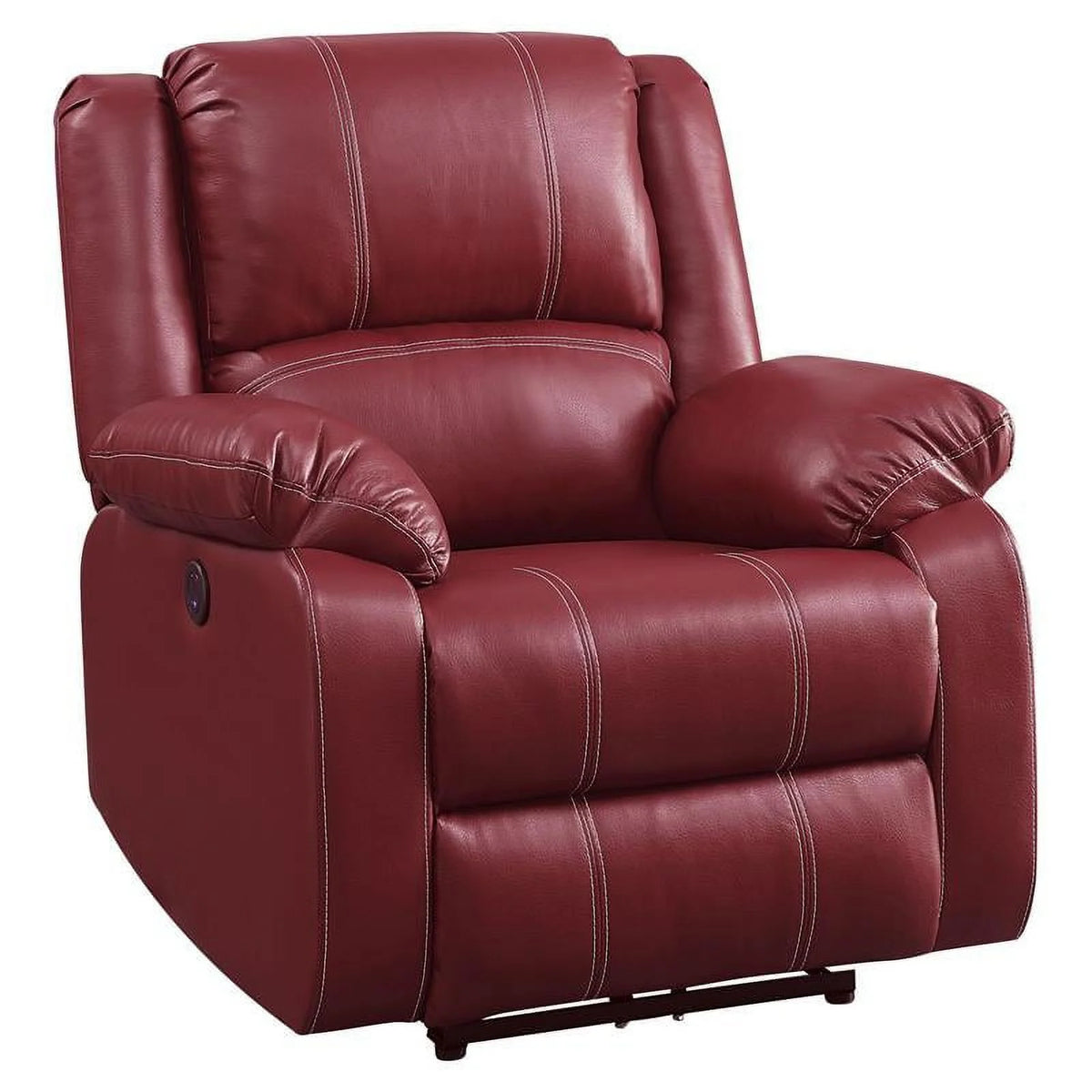 Red Faux Leather Power Recliner N406882