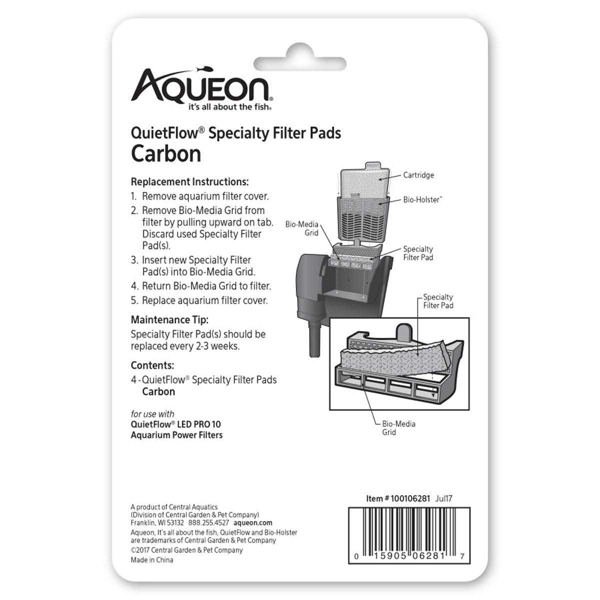 Carbon 10 Filter Pads A4375