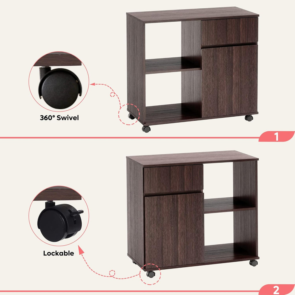 Wood File Cabinet with Storage Shelves G2431