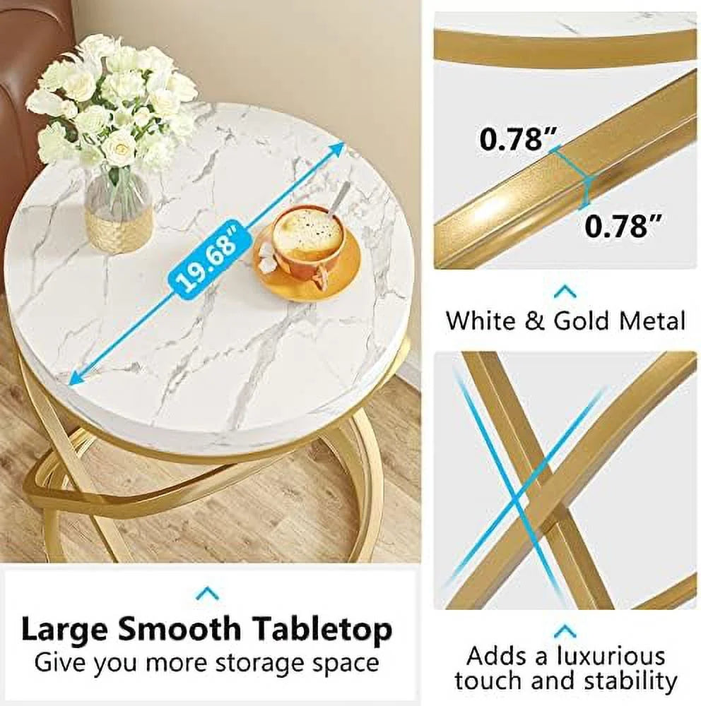 Round End Table 26 Inches Nightstands Sofa Side Table B290882