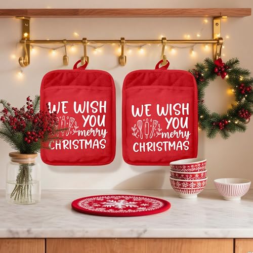 Christmas Gingerbread Tree Pot Holders and Oven Mitts P811