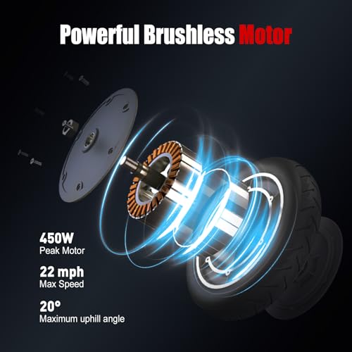 Electric Scooter with Seat and 3L Bag, 20 Miles Range, 450W Motor, 8.5" Pneumatic Tire W889