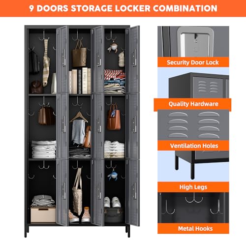 Metal Locker with 9 Doors U680234