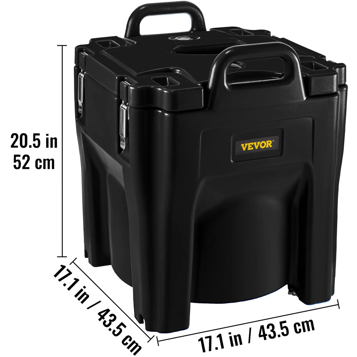 Black 32Qt Insulated Stackable Food Carrier with Stainless Steel Barrel P758