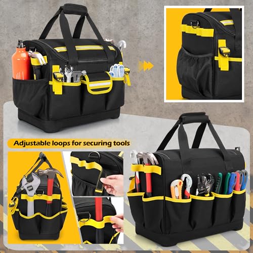 15-Inch Heavy Duty Black Tool Organizer Bag with Hard Base A8885