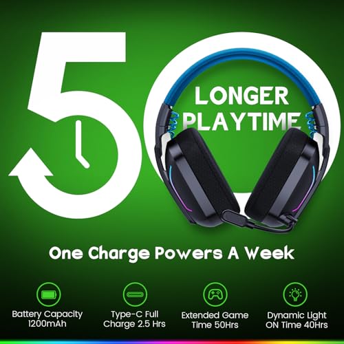 2.4GHz Wireless Gaming Headset with ENC Noise Canceling Microphone D194609