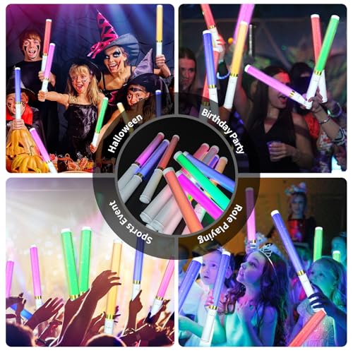 LED Glow Sticks 2 Pack 15 Colors Light Up Toys with AAA Battery L537658