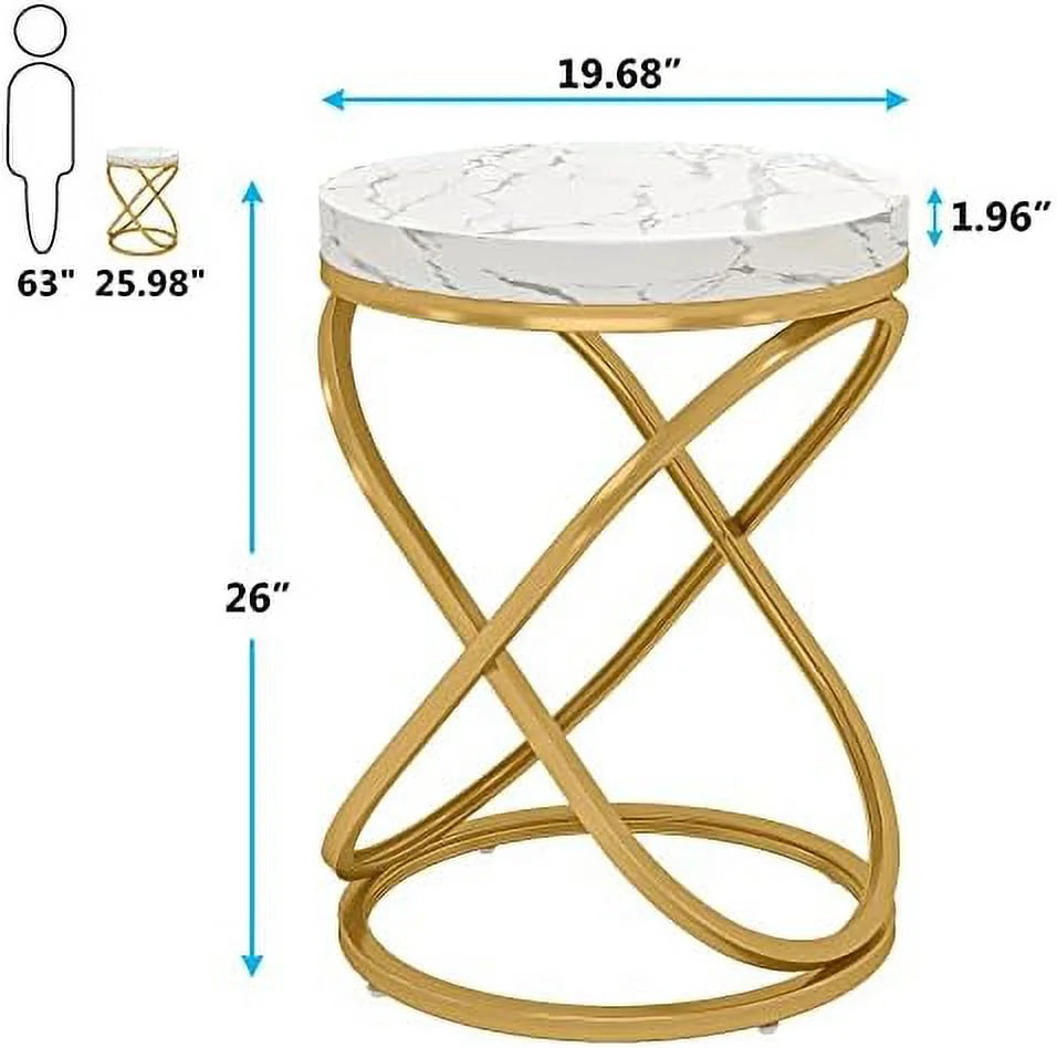 Round End Table 26 Inches Nightstands Sofa Side Table B290882