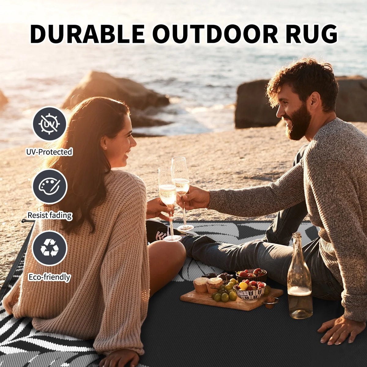 6x9 Waterproof Reversible Outdoor Rug Q6638
