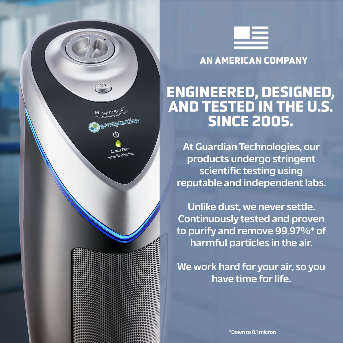 Tower Air Purifier with True HEPA Filter and UV-C Sanitizer, 2-Pack P29963