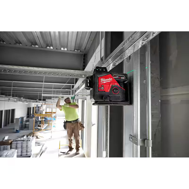 12-Volt Cordless Green 3-Plane Laser Level Kit O229425