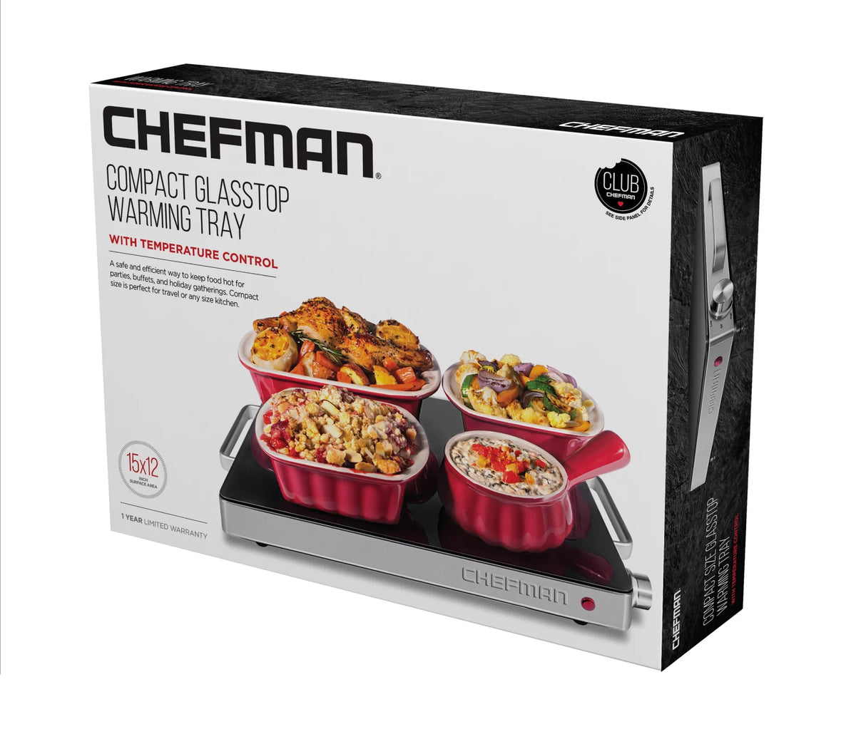 Compact Glasstop Warming Tray with Adjustable Temperature Control F180