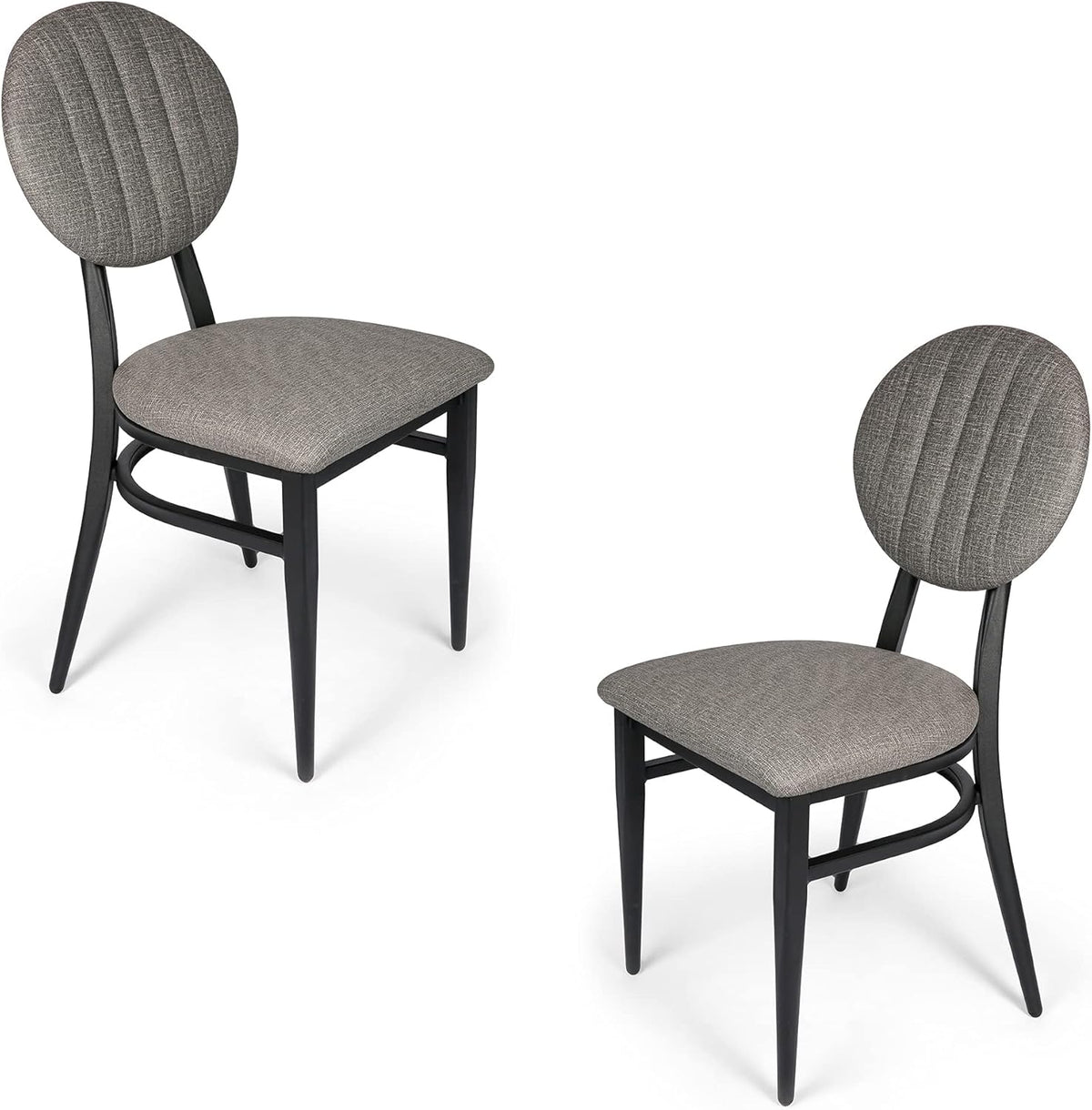 Set of 2 Metal Stackable Dining Chairs with Wood Seat N182