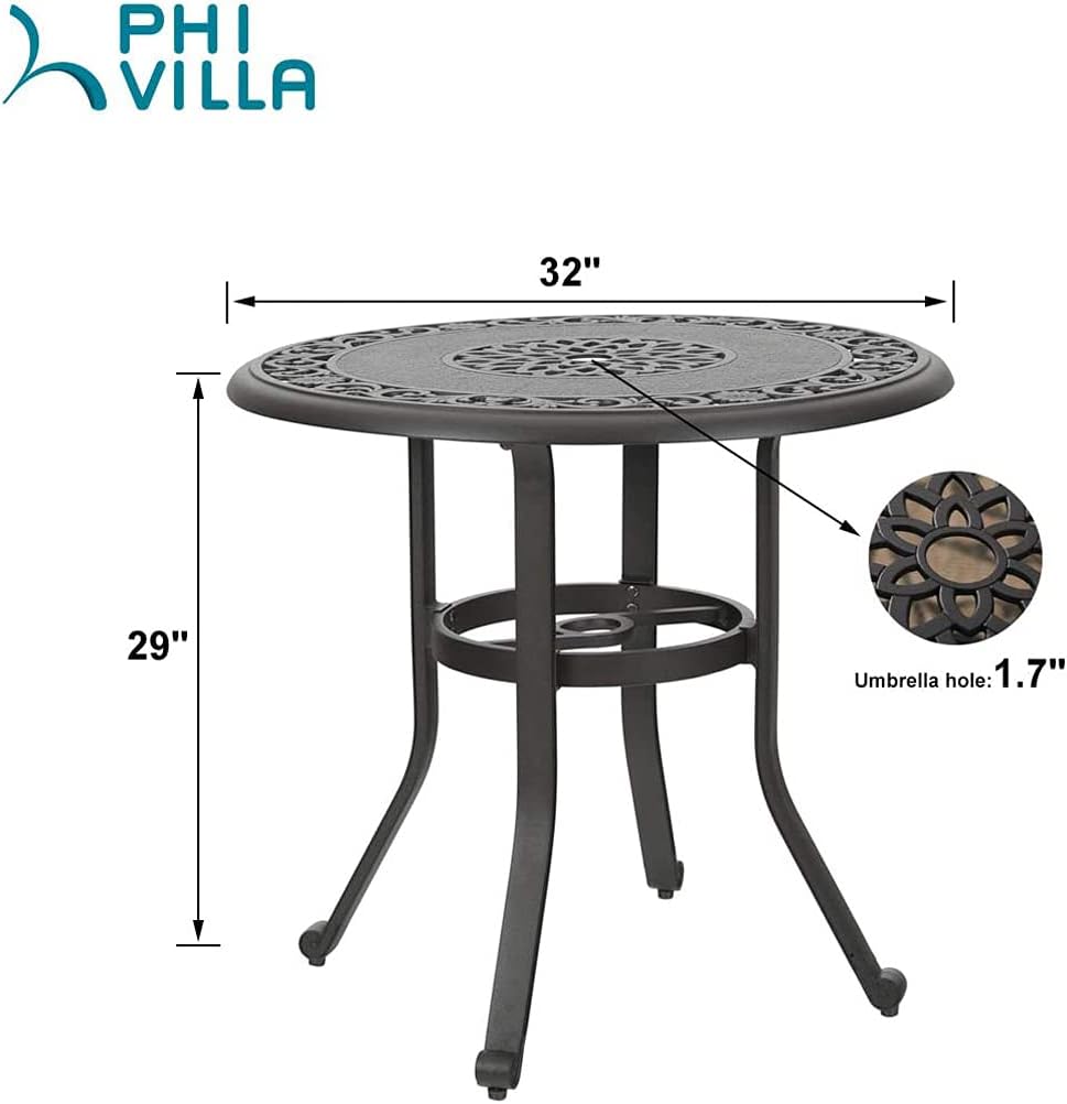 32 in Cast Aluminum Round Bistro Table A4574