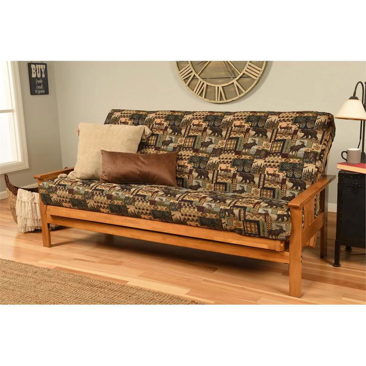 Butternut Futon with Multi-Color Fabric Mattress M478004