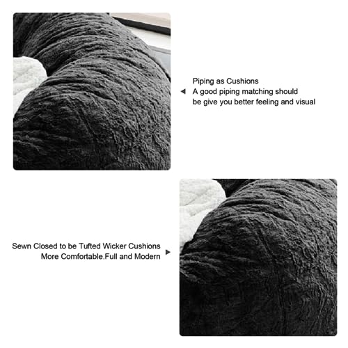 Black 6FT Embroidered Bean Bag Chair Cover Y572819