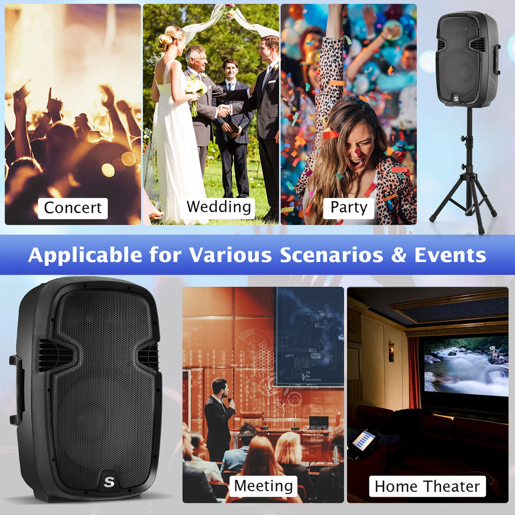 2000W Powered Speakers with Speaker Stands V3127