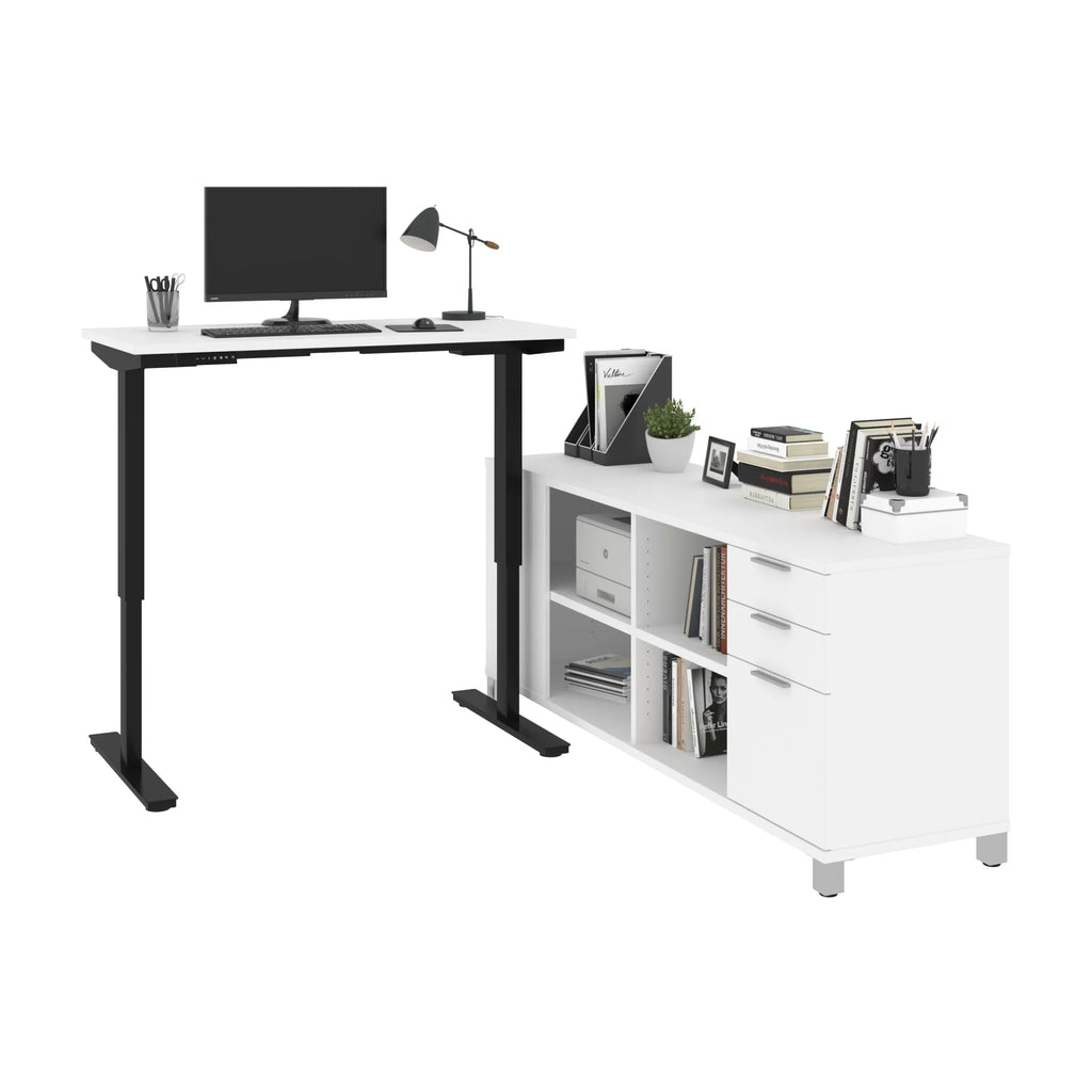 White L Shape Adjustable Table W427302