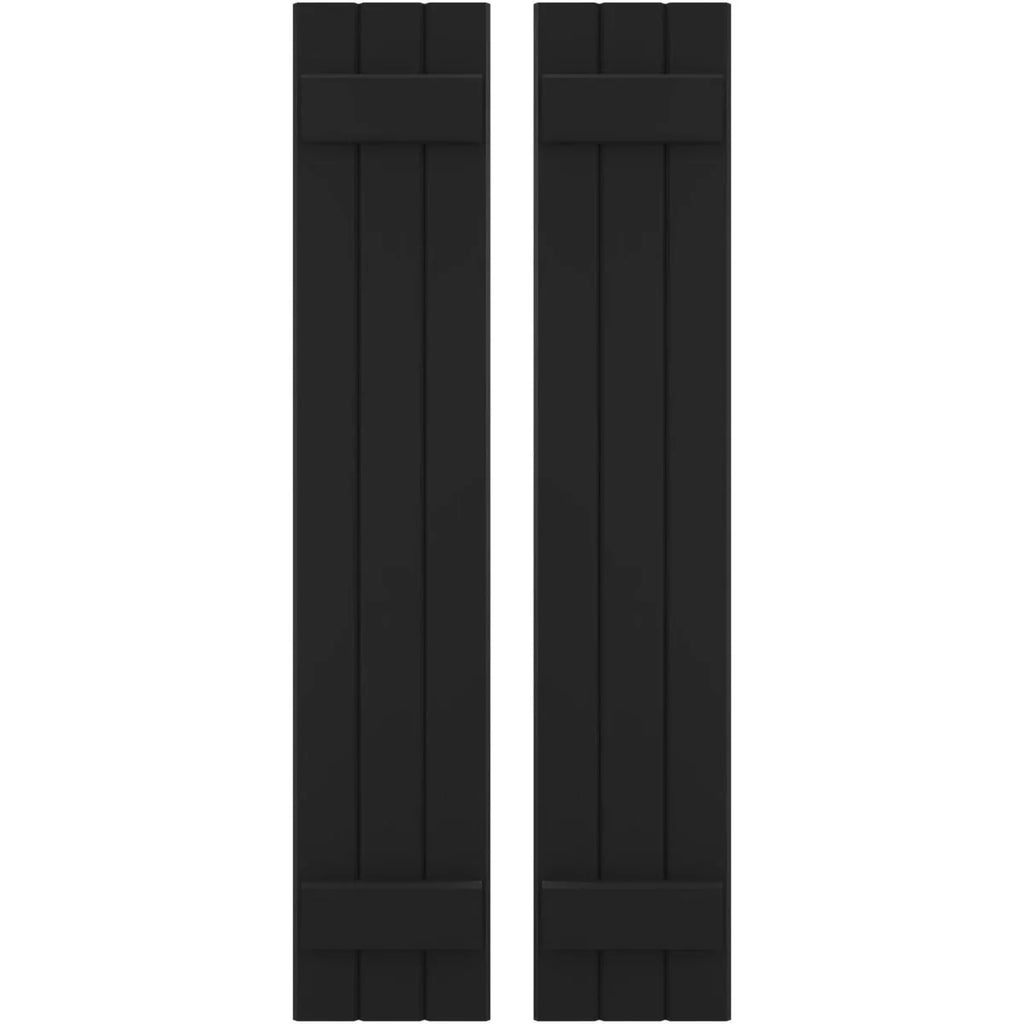 Black Real Wood Board-n-Batten Shutters S9532