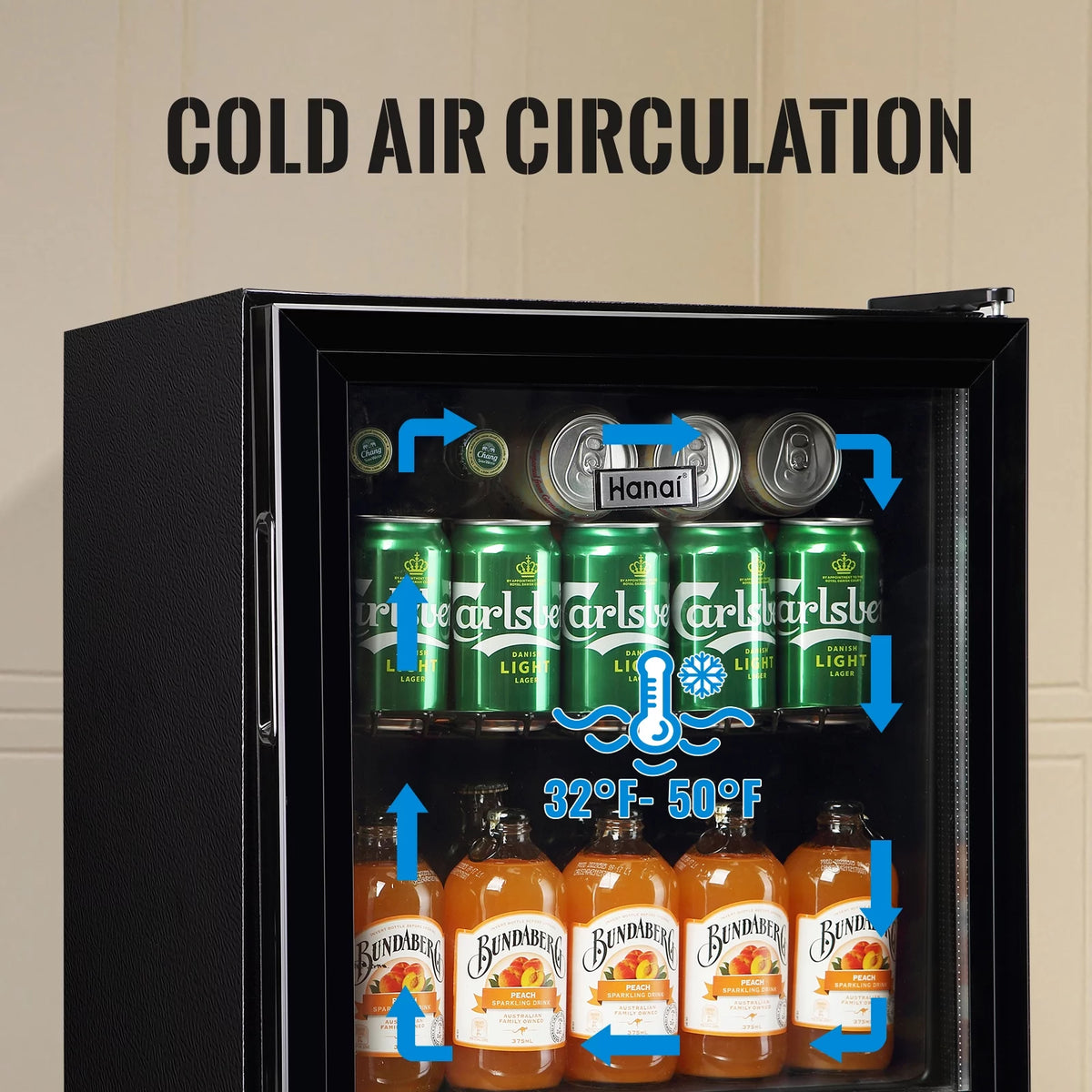 Beverage Refrigerator Cooler 60 Cans 1.7 Cu.ft Mini Fridge Glass Door Y876