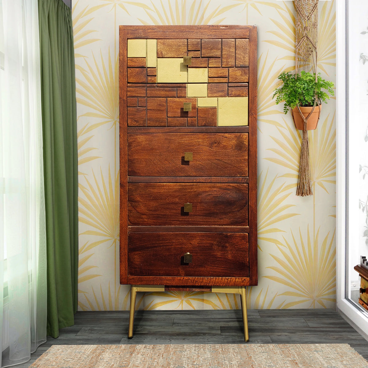 Recycled Mango Wood 5 Drawer Chest G4454