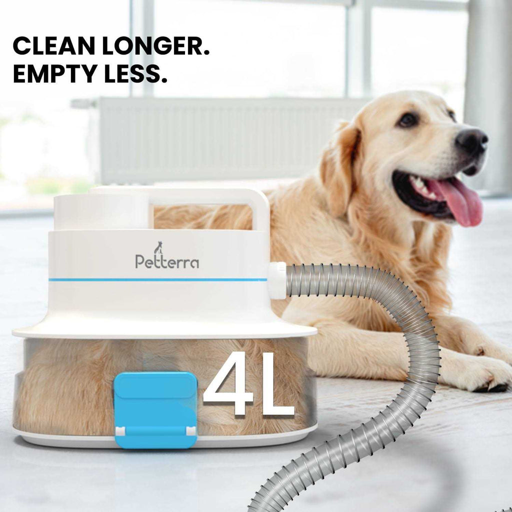 3-in-1 Pet Grooming Kit Vacuum Suction Dryer Clipper 6 Tools 4L U3211