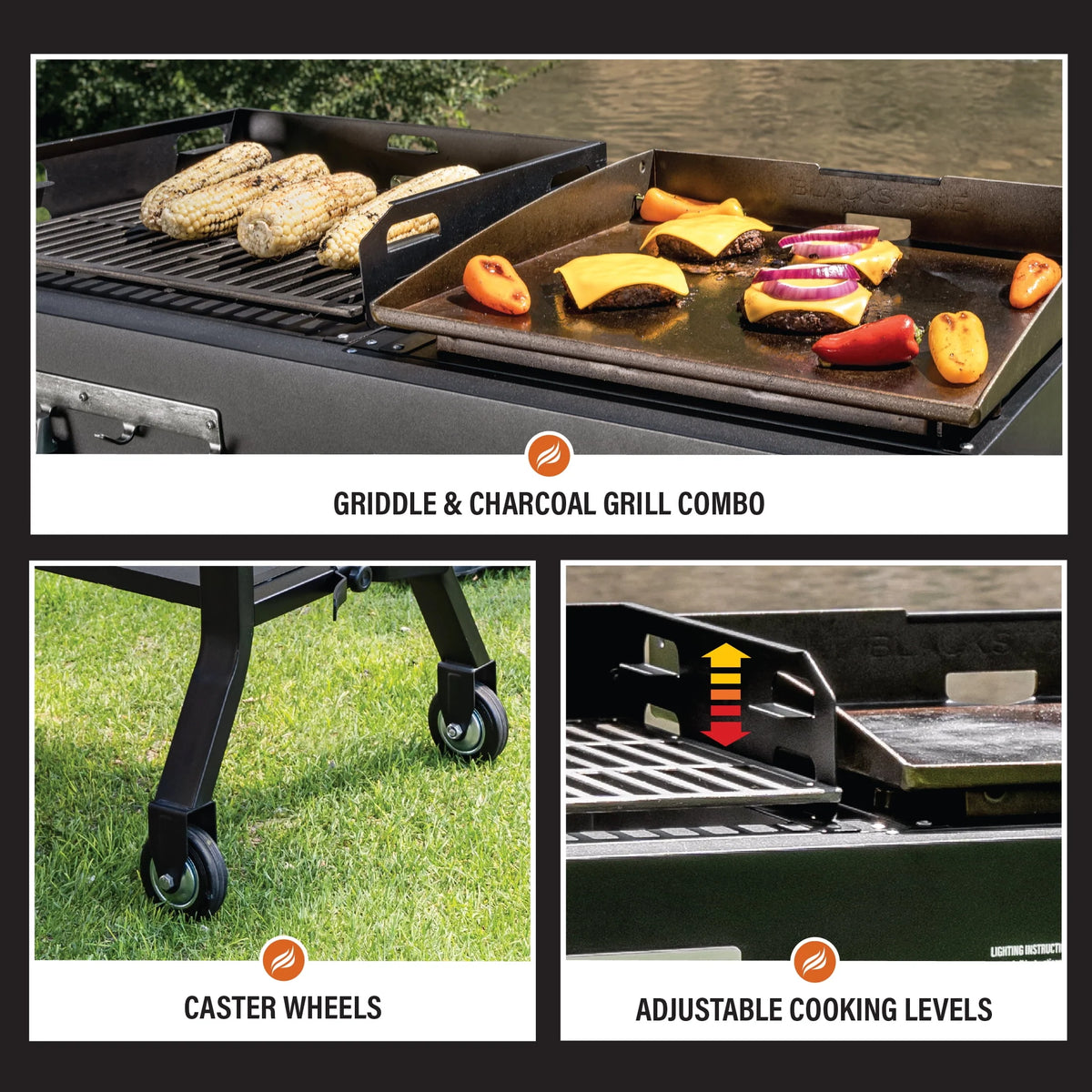 17 Griddle and Charcoal Grill Combo Y903012