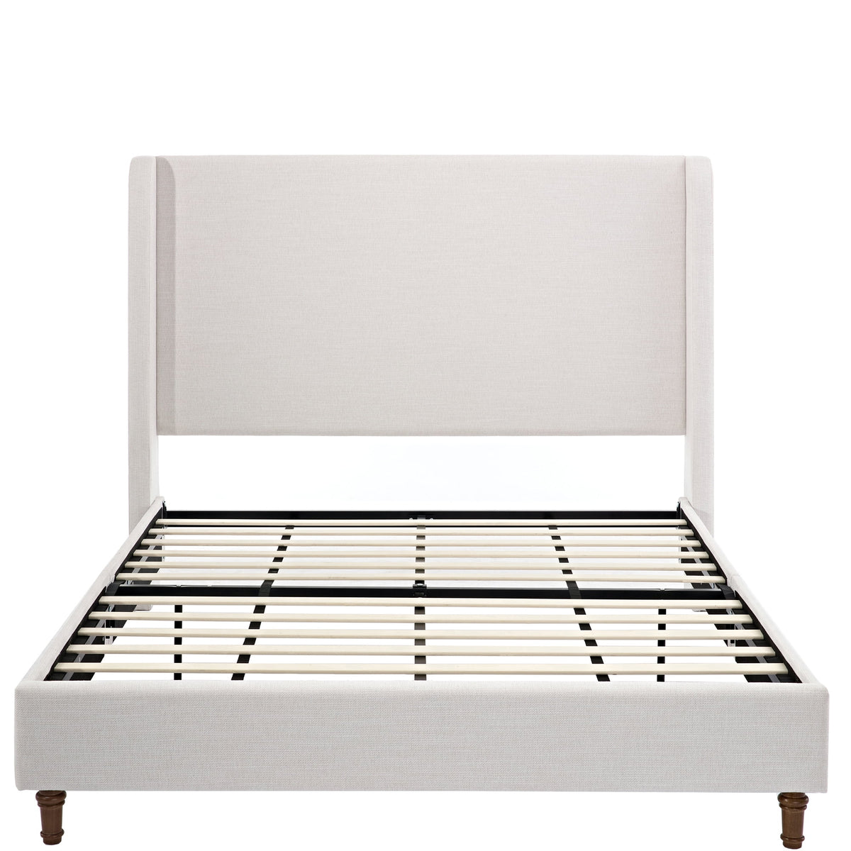 Queen Size Upholstered Platform Bed Frame with Wingback Headboard Z7406
