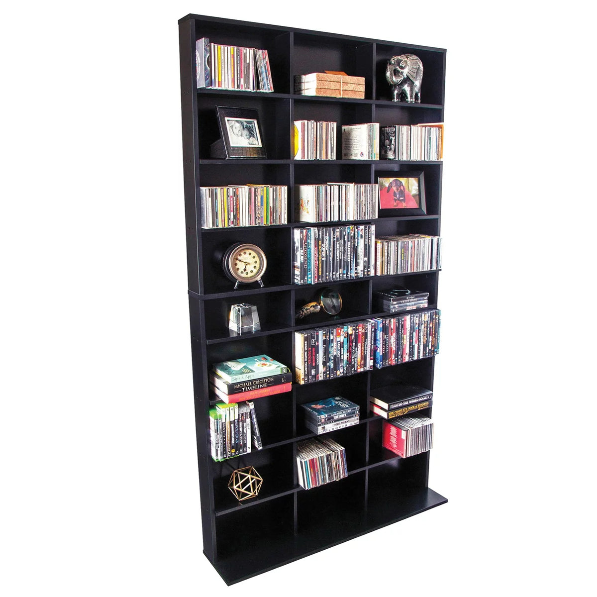 40"x71" 9-Shelf Wood Media Storage Bookcase F4109