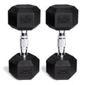 50 lb Rubber Hex Dumbbell Weight Set J7319
