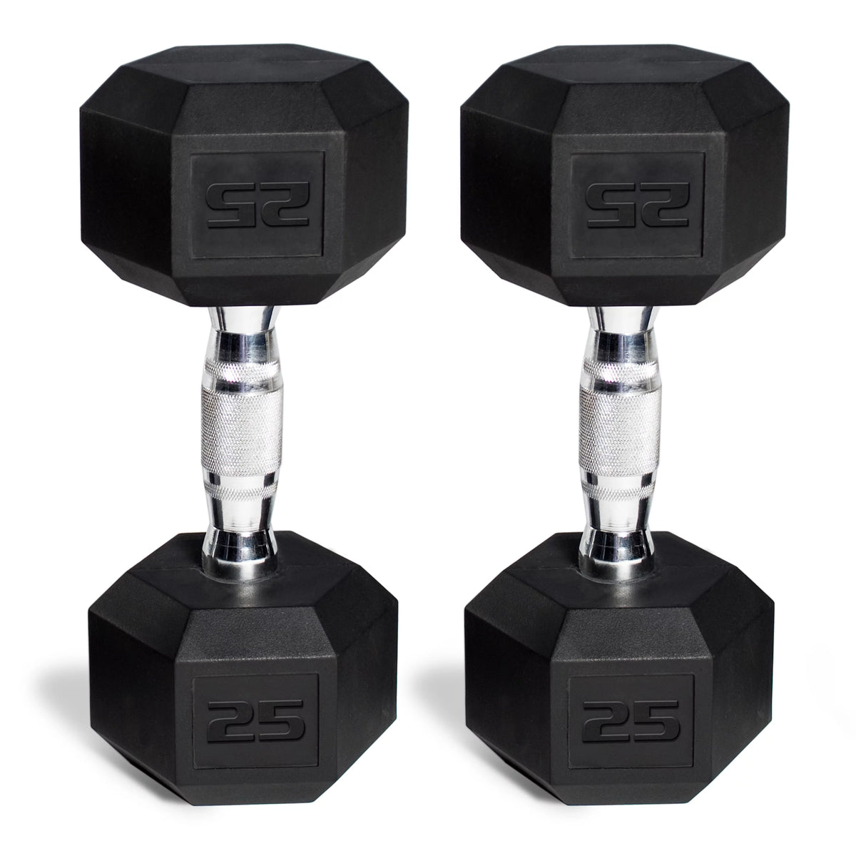 50 lb Rubber Hex Dumbbell Weight Set J7319