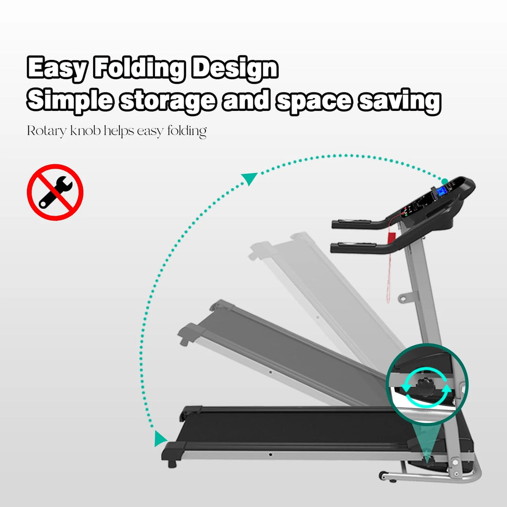 Folding 1.5HP Electric Treadmill Black Y905