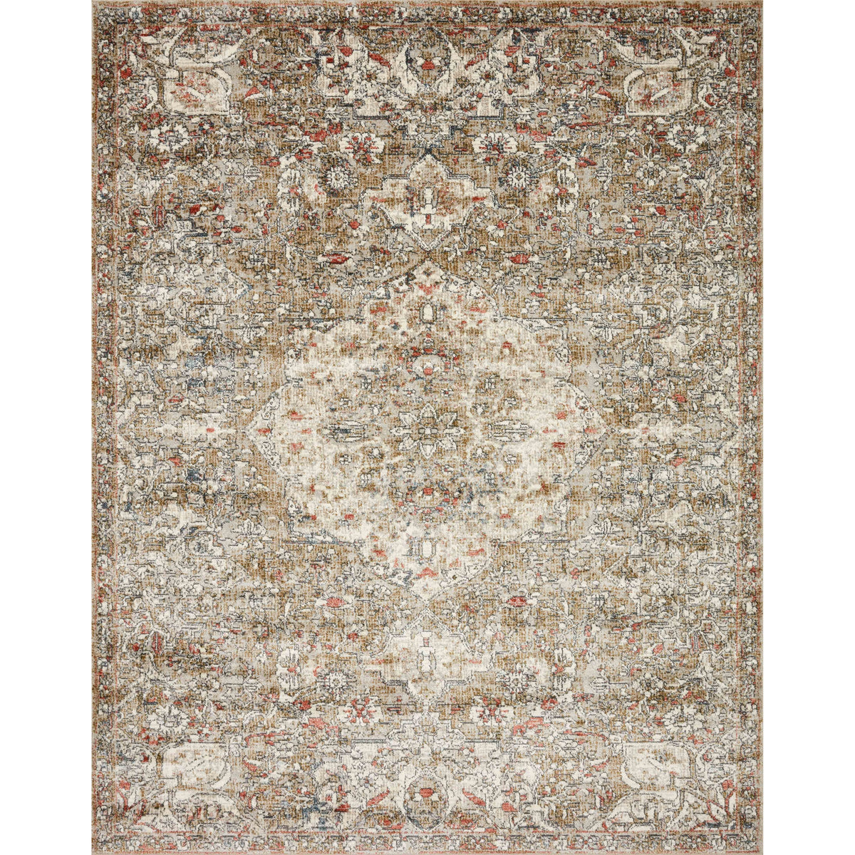 Grey Distressed Medallion Area Rug 7'10" x 10' F60386