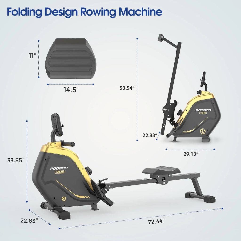 Foldable Magnetic Rowing Machine with 16 Level Resistance R436