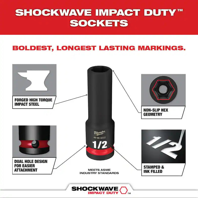18V Brushless Cordless 1/2 in. Impact Wrench with Impact Socket Set Y154