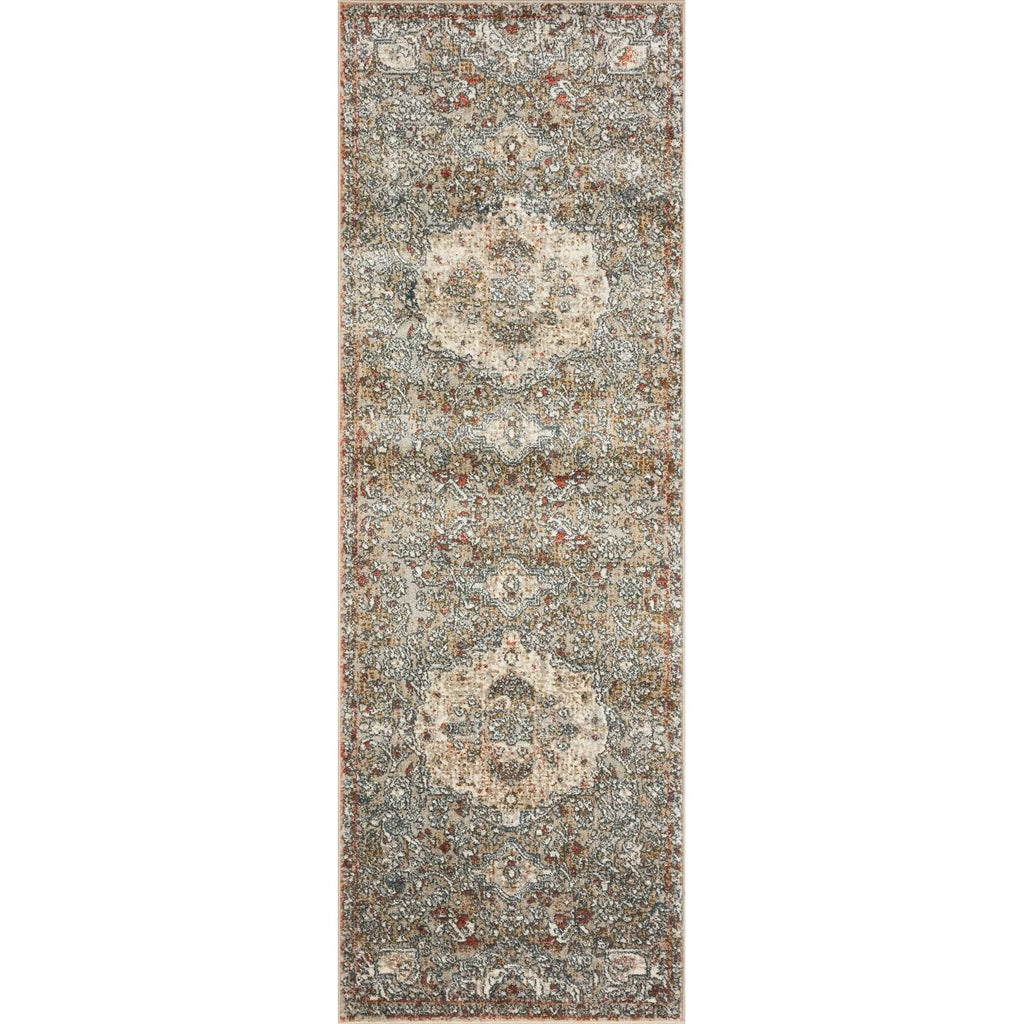 Grey Distressed Medallion Area Rug 7'10" x 10' F60386